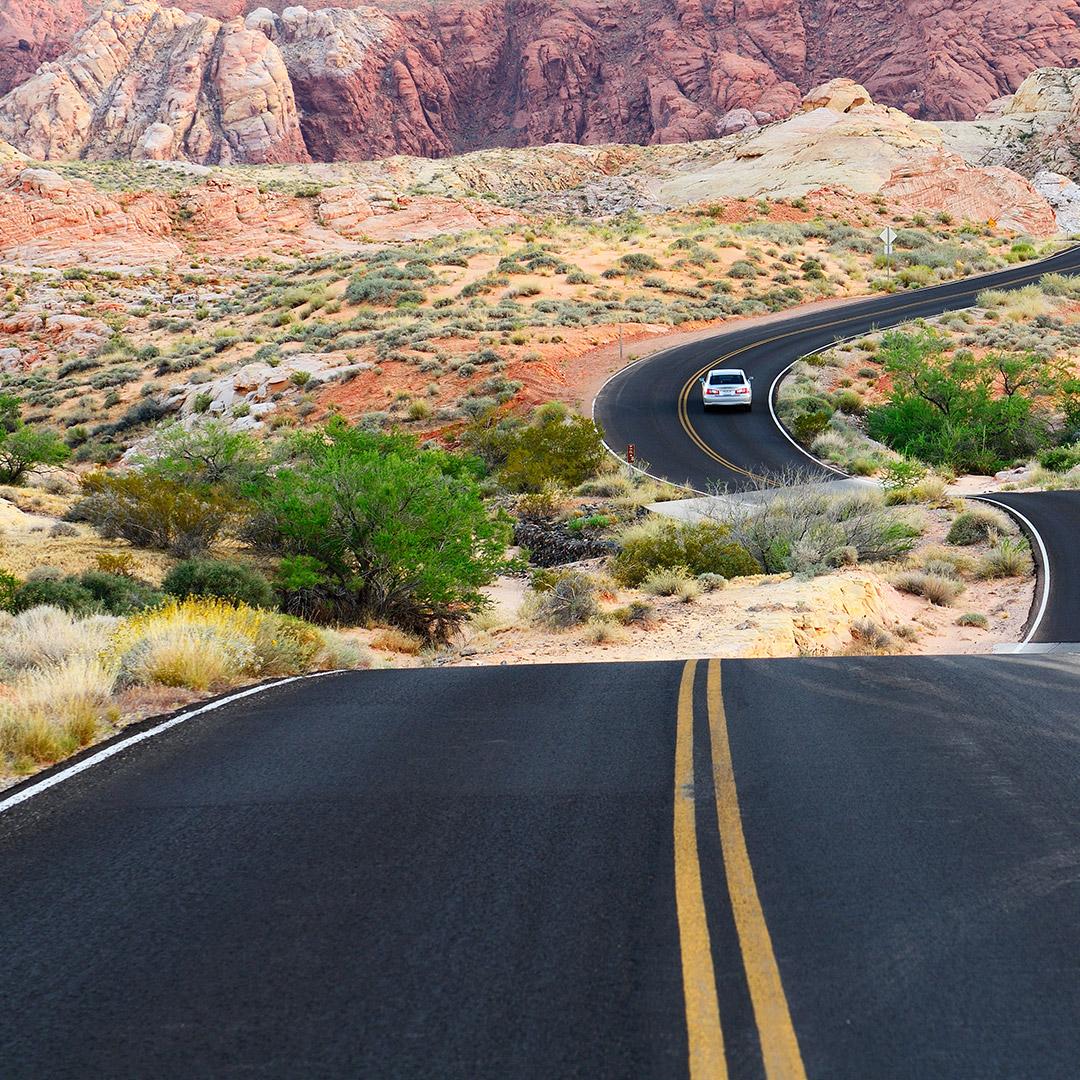 Open road in the desert