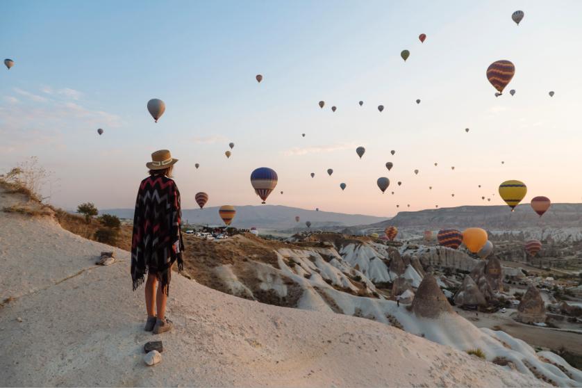 Hot air balloons over Cappadocia, Turkey