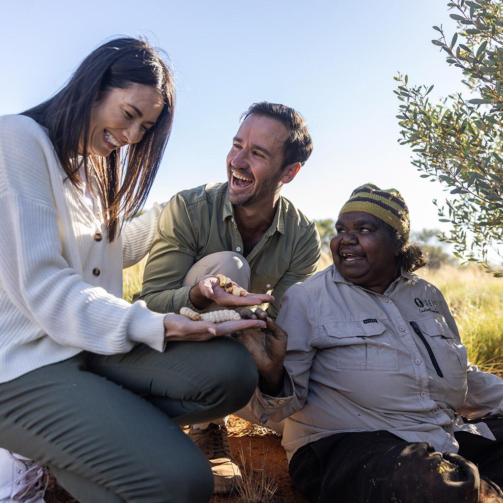 Travelers on a guided excursion with AAT Kings